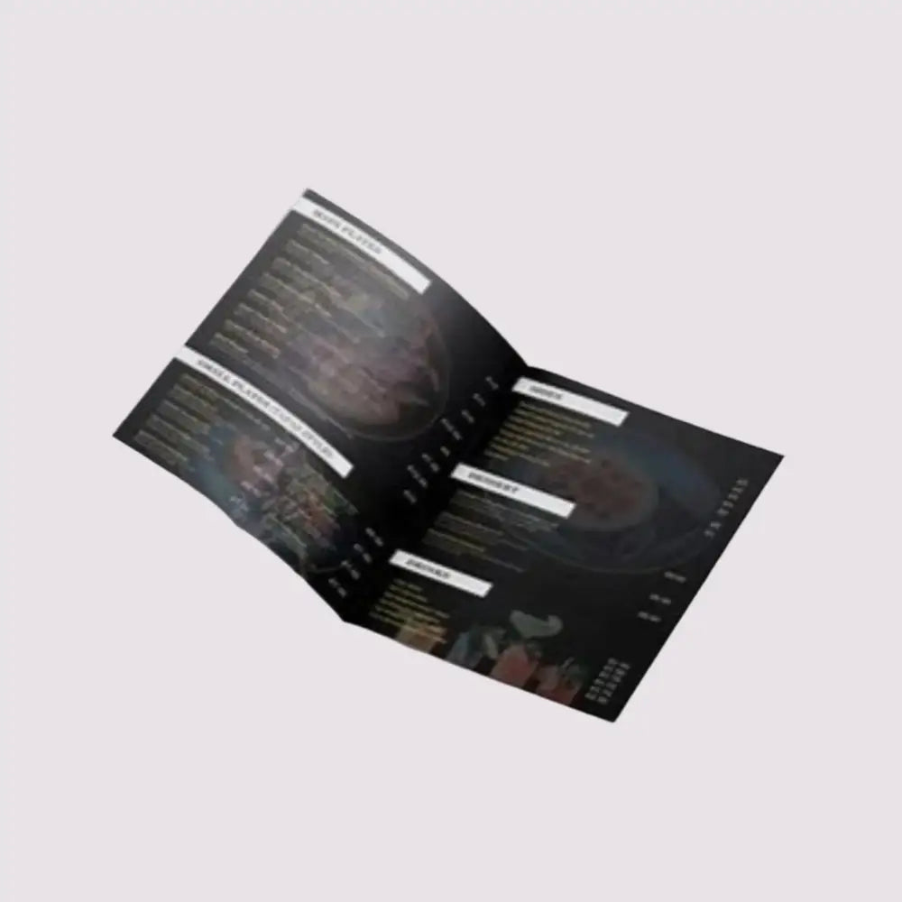 Bifold Menu Cards Design and Printing - Offset POD - Leaflet