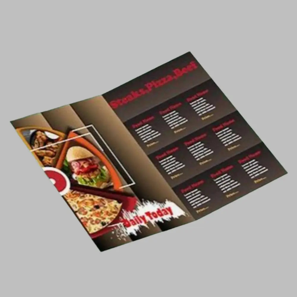 Bifold Menu Cards Design and Printing - Offset POD - Leaflet