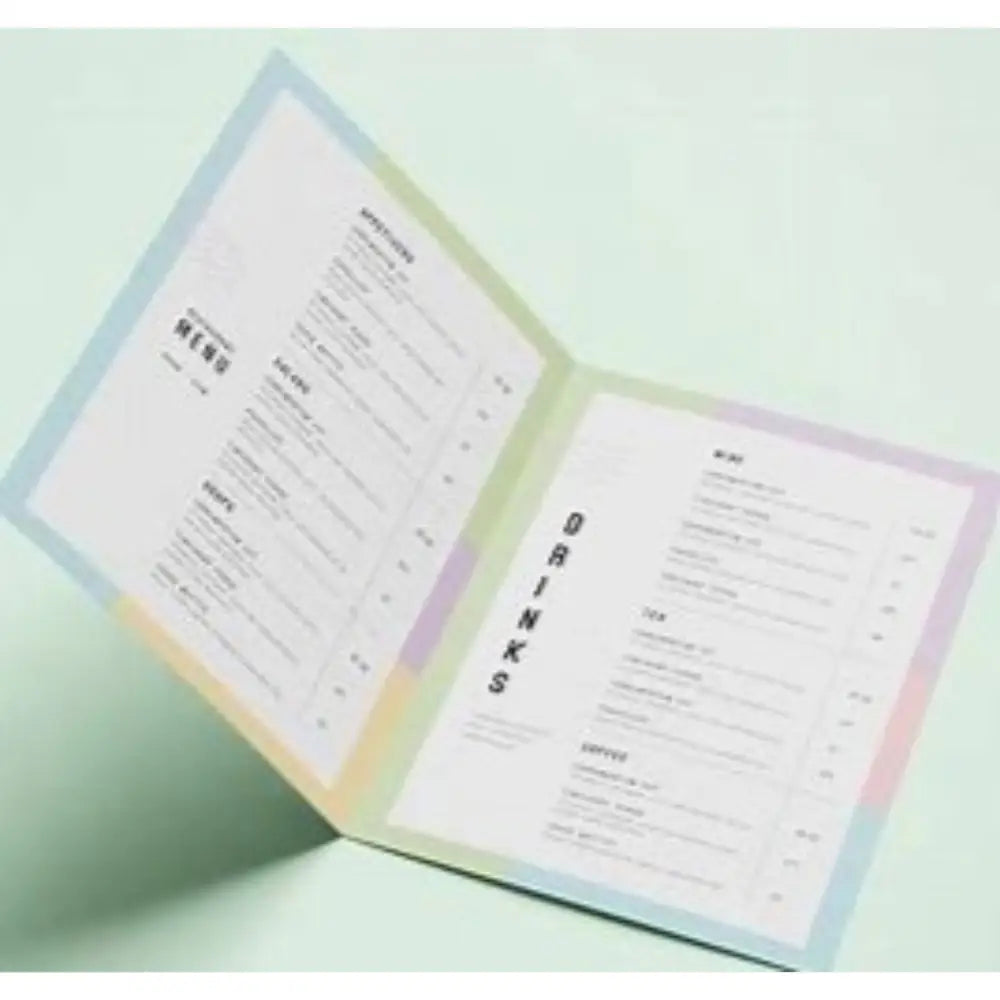 Bifold Menu Cards Design and Printing - Offset POD - Leaflet
