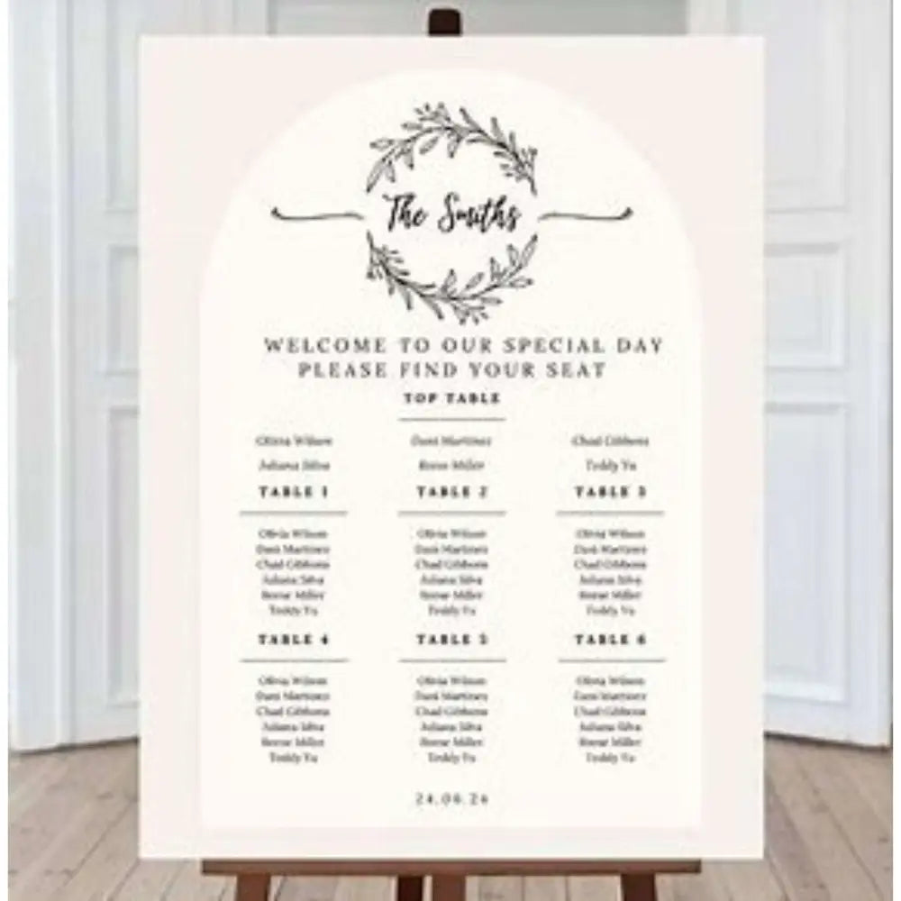 Guests Seating Plans for all Occasions Design and Printing - Offset POD - Seat Plan