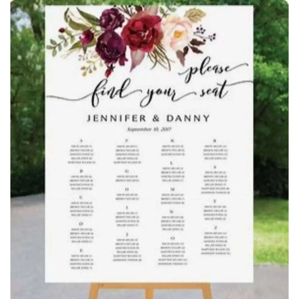 Guests Seating Plans for all Occasions Design and Printing - Offset POD - Seat Plan