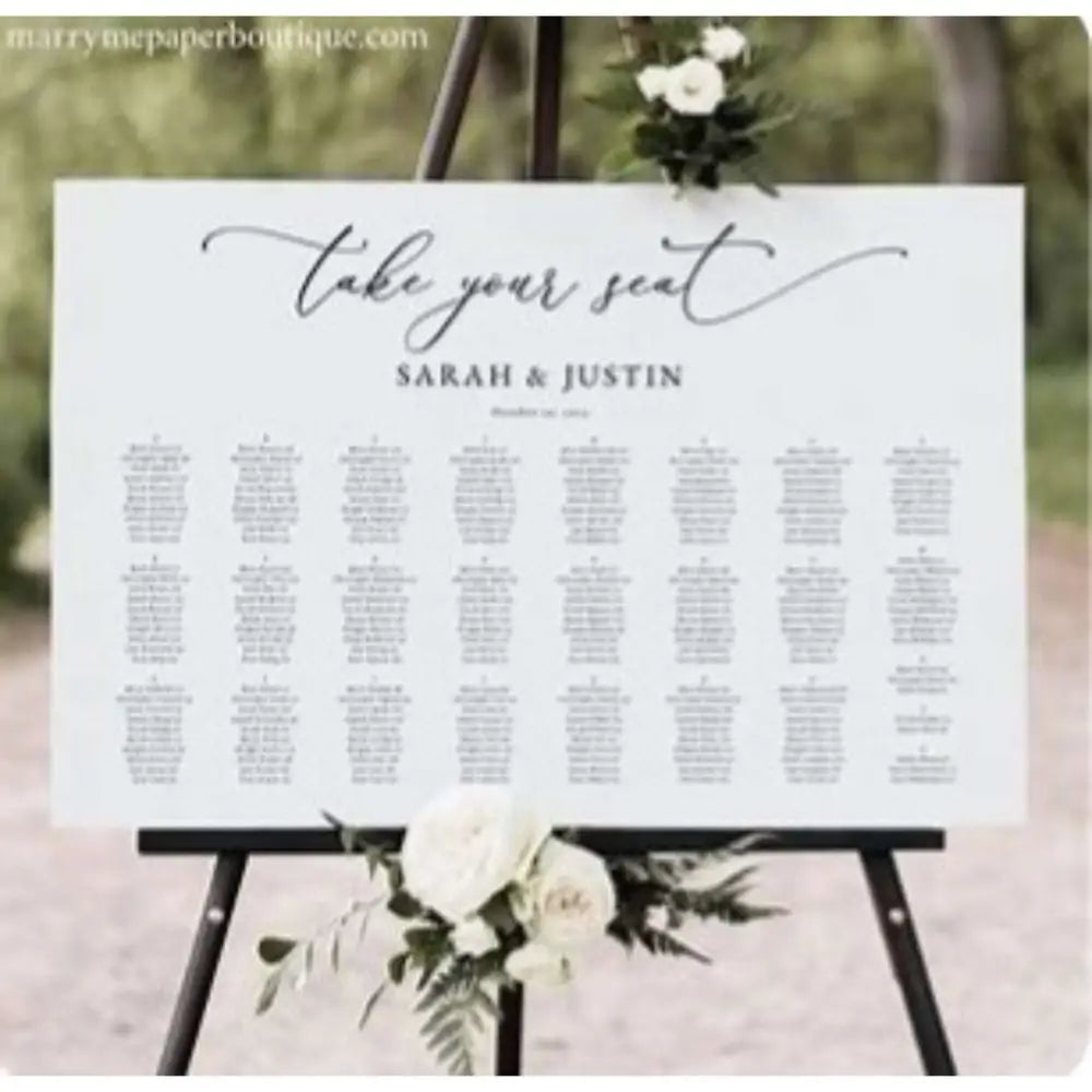 Guests Seating Plans for all Occasions Design and Printing - Offset POD - Seat Plan