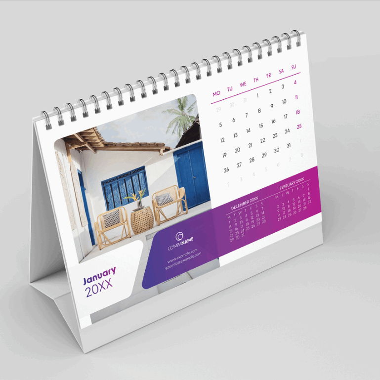 Horizontal and Vertical Table Calendar Design and Printing - Calendar