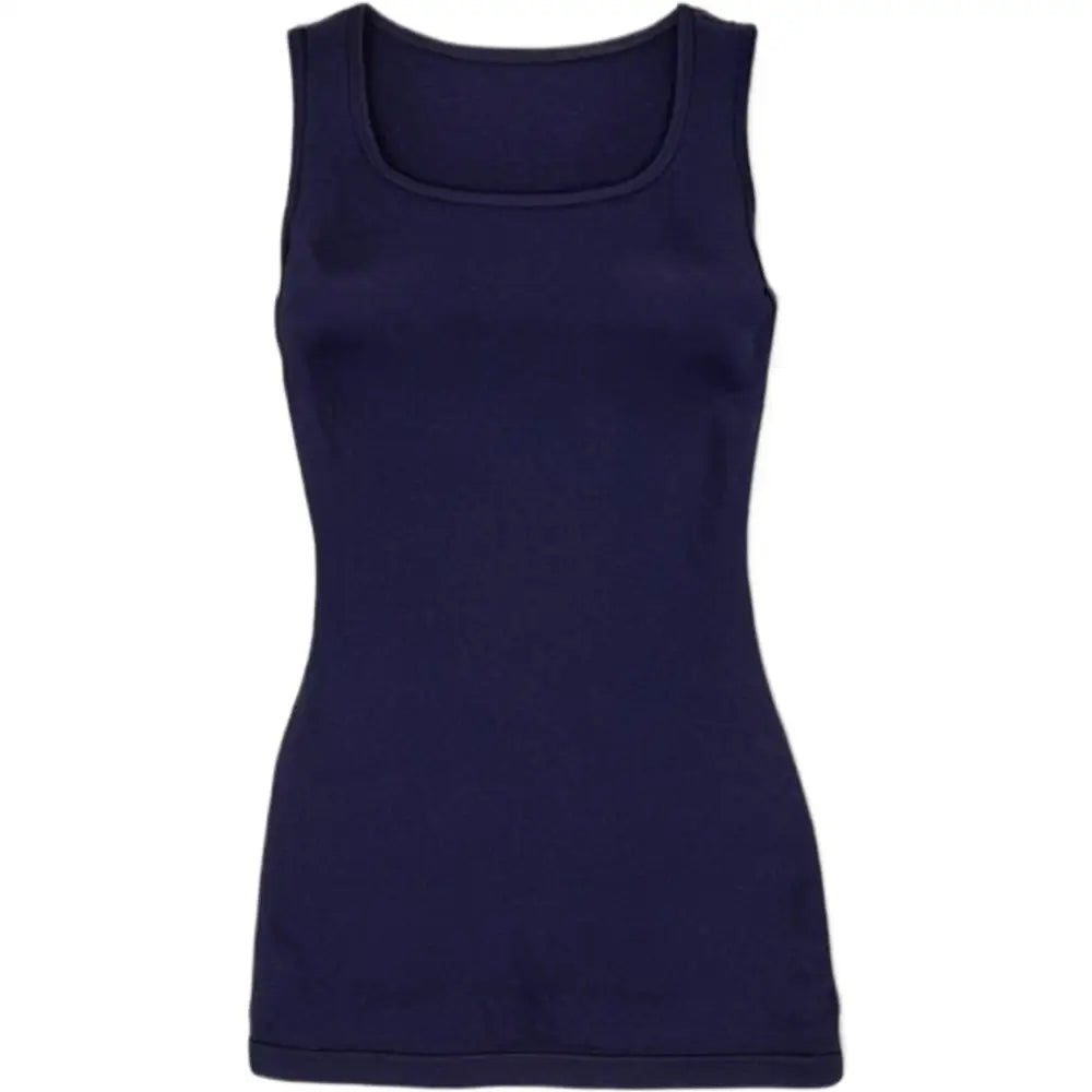 Personalised Ladies’ Micro-Ribbed Tank Tops Slim Fit Workout Top Gym Tank Top - DTF - Navy / S - Women Workout Tank Top