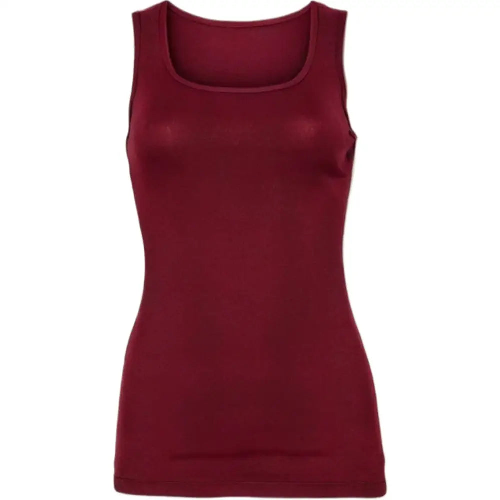 Personalised Ladies’ Micro-Ribbed Tank Tops Slim Fit Workout Top Gym Tank Top - DTF - Wine / S - Women Workout Tank Top