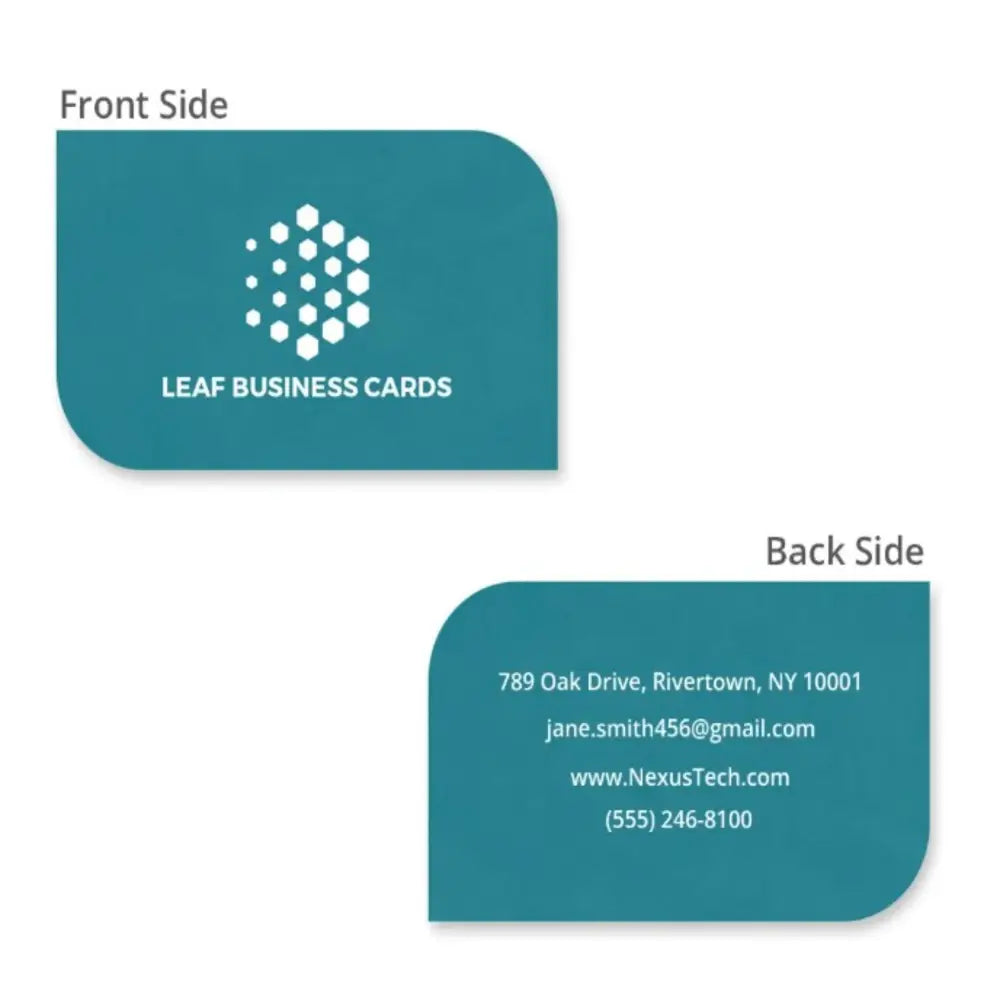 Leaf-Shaped Single and Double-Sided Business Cards - Offset POD - Business Cards