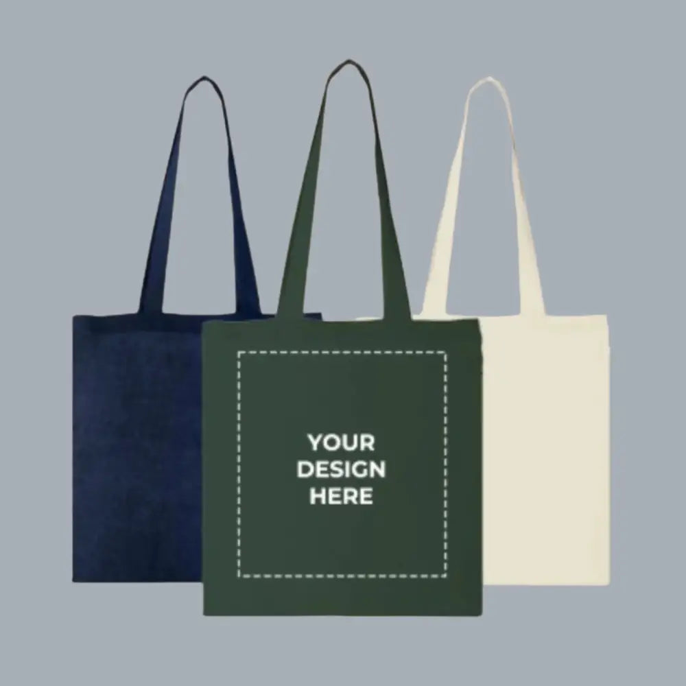 Customised Lightweight Cotton Tote Bags - DTF Transfer - Black / Single Side / Small - Tote Bag