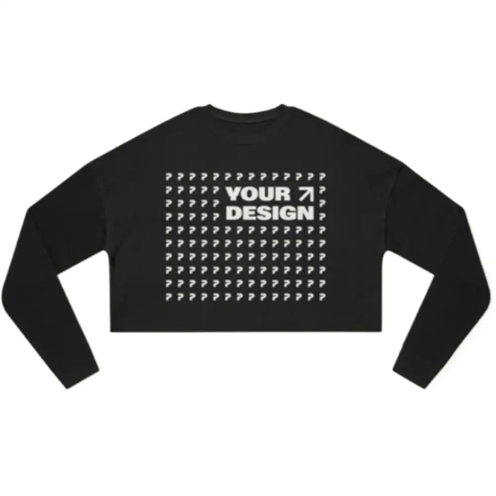 Customised Long Sleeve Ladies’ Cropped Sweatshirts - DTF - Crop Top