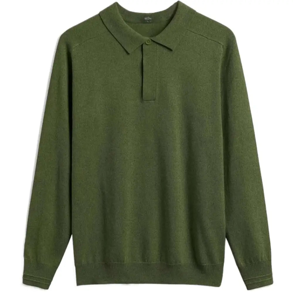 Personalised Men Jumper Long Sleeve Polo Shirts - DTF - Men’s Jumper Polo Shirt Long Sleeve