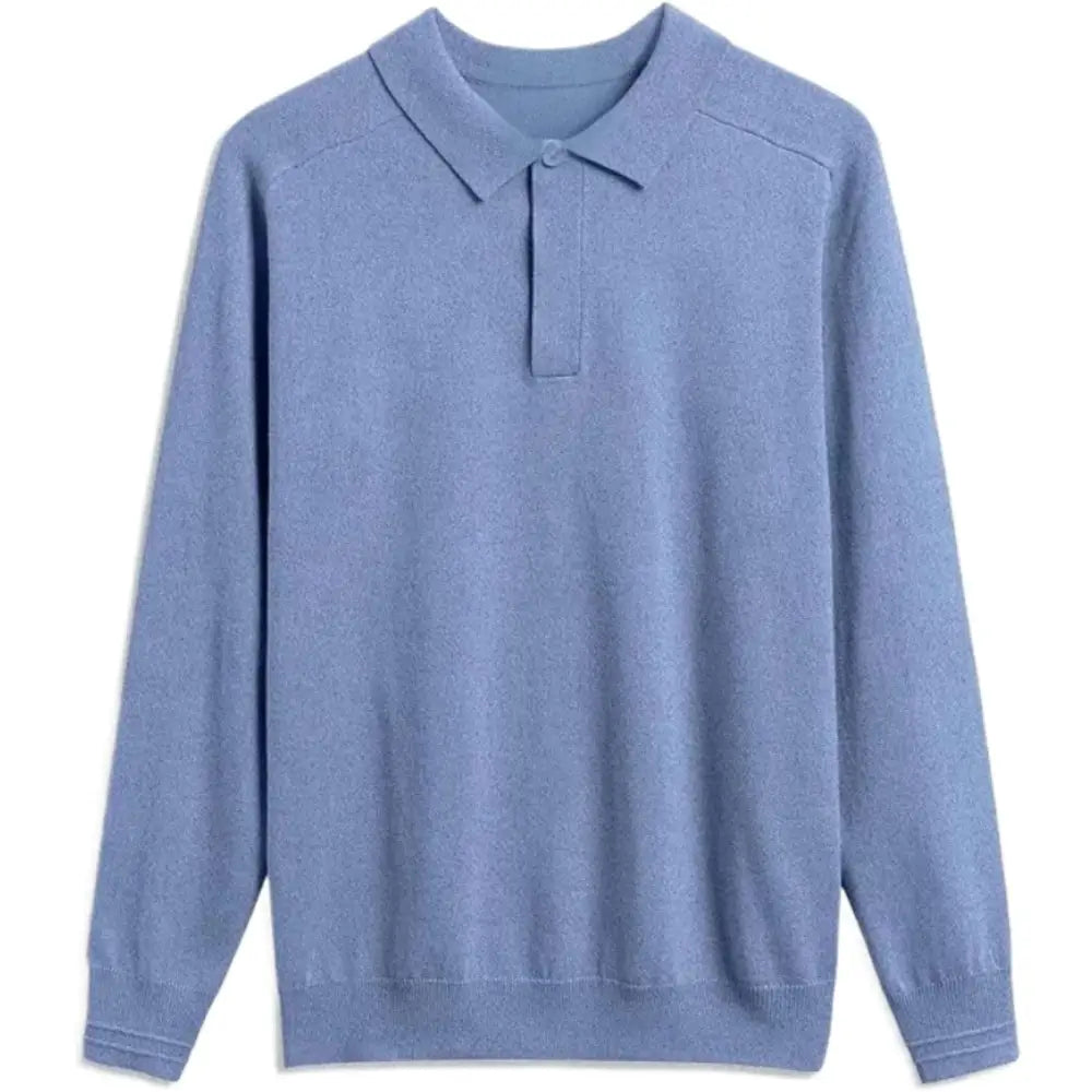 Personalised Men Jumper Long Sleeve Polo Shirts - DTF - Men’s Jumper Polo Shirt Long Sleeve