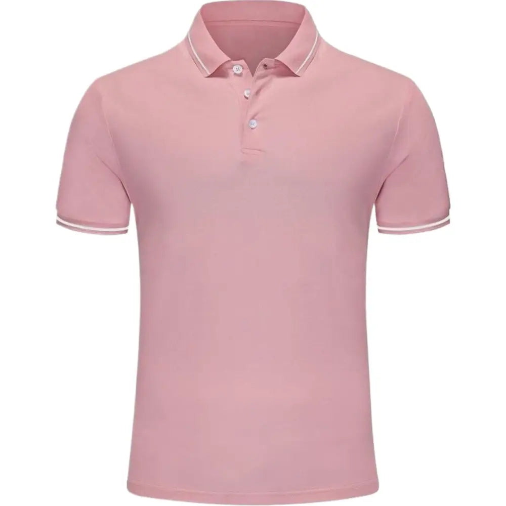 Personalised Men Short Sleeve Polo Shirts - DTF - Pink / S - Men Polo Shirt Short Sleeve