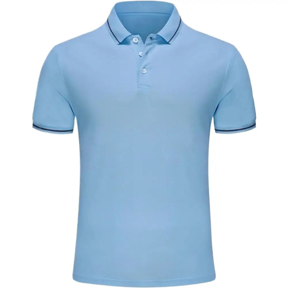 Personalised Men Short Sleeve Polo Shirts - DTF - Blue / S - Men Polo Shirt Short Sleeve