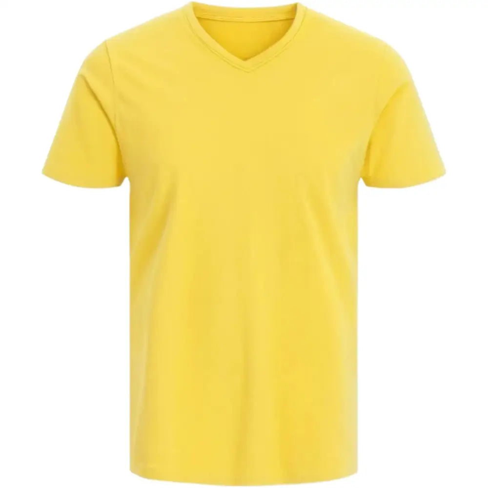 Personalised Men V-Neck Short Sleeve T-Shirts - DTF - Yellow / S - Men V-Neck T-Shirt Short Sleeve