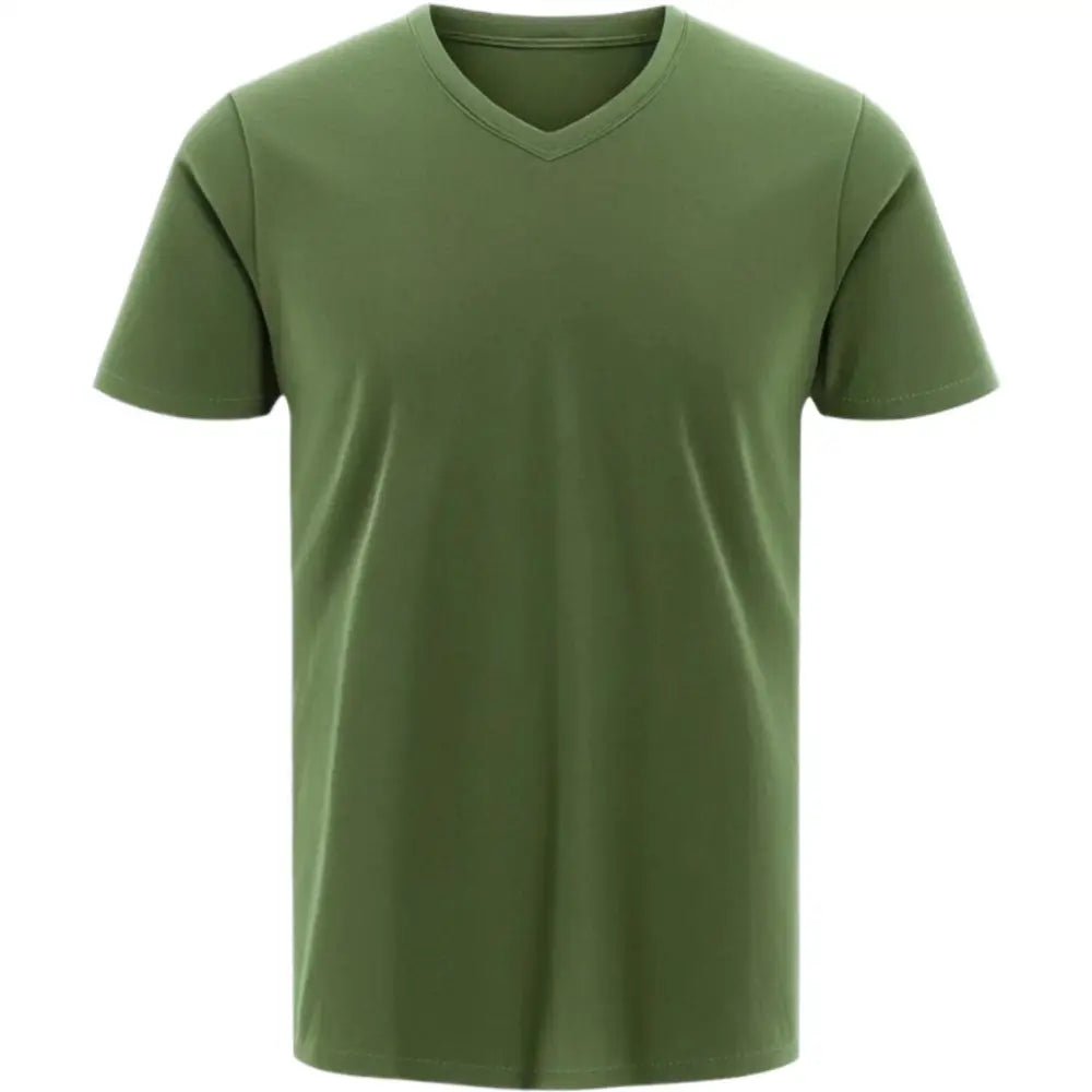 Personalised Men V-Neck Short Sleeve T-Shirts - DTF - Green / S - Men V-Neck T-Shirt Short Sleeve