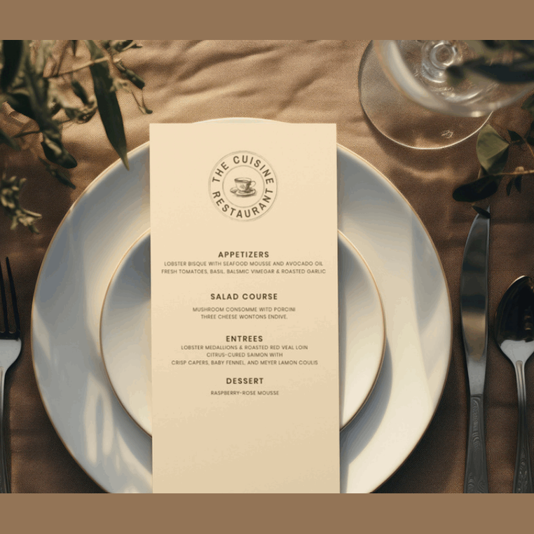 Menu Cards Design and Printing - Leaflet