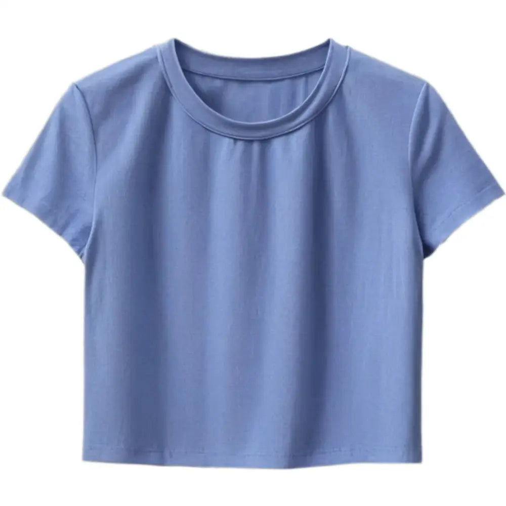 Personalised Direct to Film (DTF) Ladies’ Baby Tees - DTF - Blue / S - Crop Top