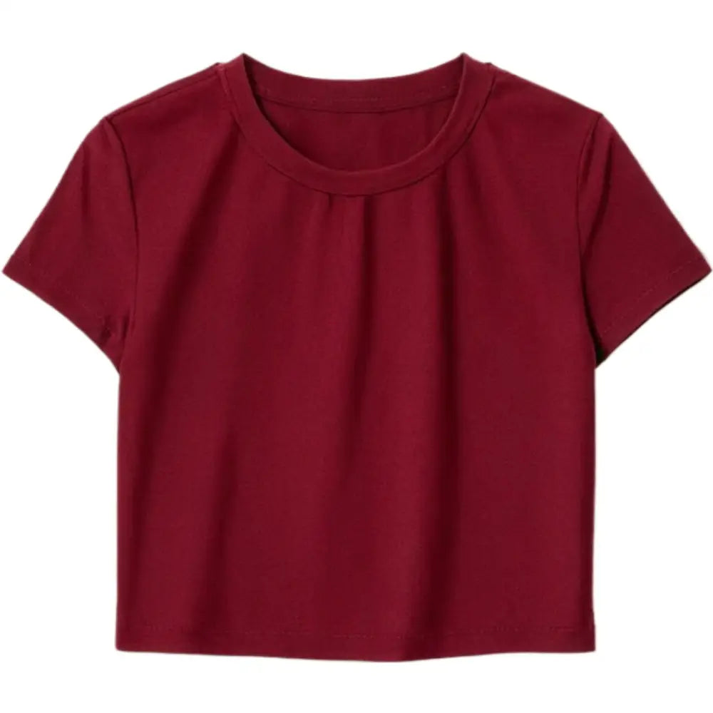 Personalised Direct to Film (DTF) Ladies’ Baby Tees - DTF - Wine / S - Crop Top