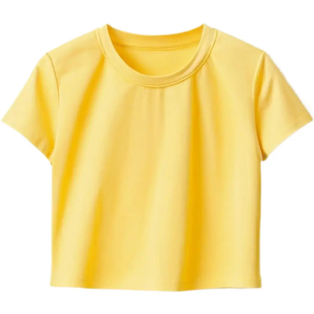 Personalised Direct to Film (DTF) Ladies’ Baby Tees - DTF - Yellow / S - Crop Top