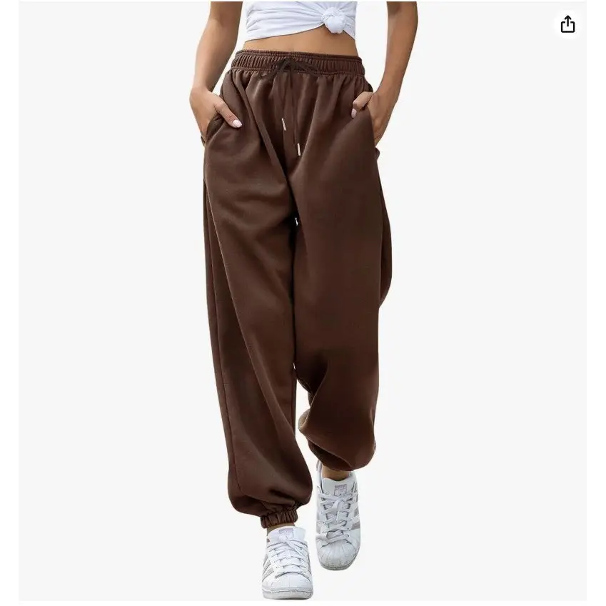 Personalised Free Fitting Elastic-Waist Sweatpants Joggers - DTF - Brown / XS - Baggy Elastic Waist Trousers for Casual