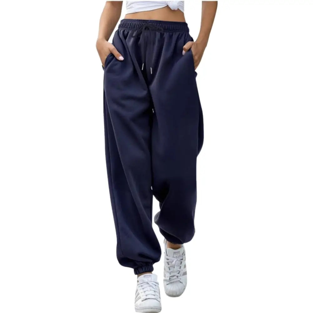 Personalised Free Fitting Elastic-Waist Sweatpants Joggers - DTF - Navy / XS - Baggy Elastic Waist Trousers for Casual