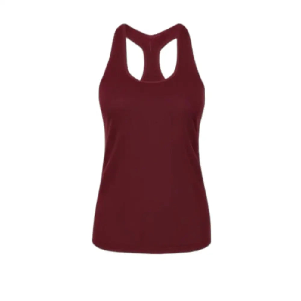 Personalised Ladies’ Workout Tank Top Gym Tank Tops - DTF - XS / Wine - Women Workout Tank Top