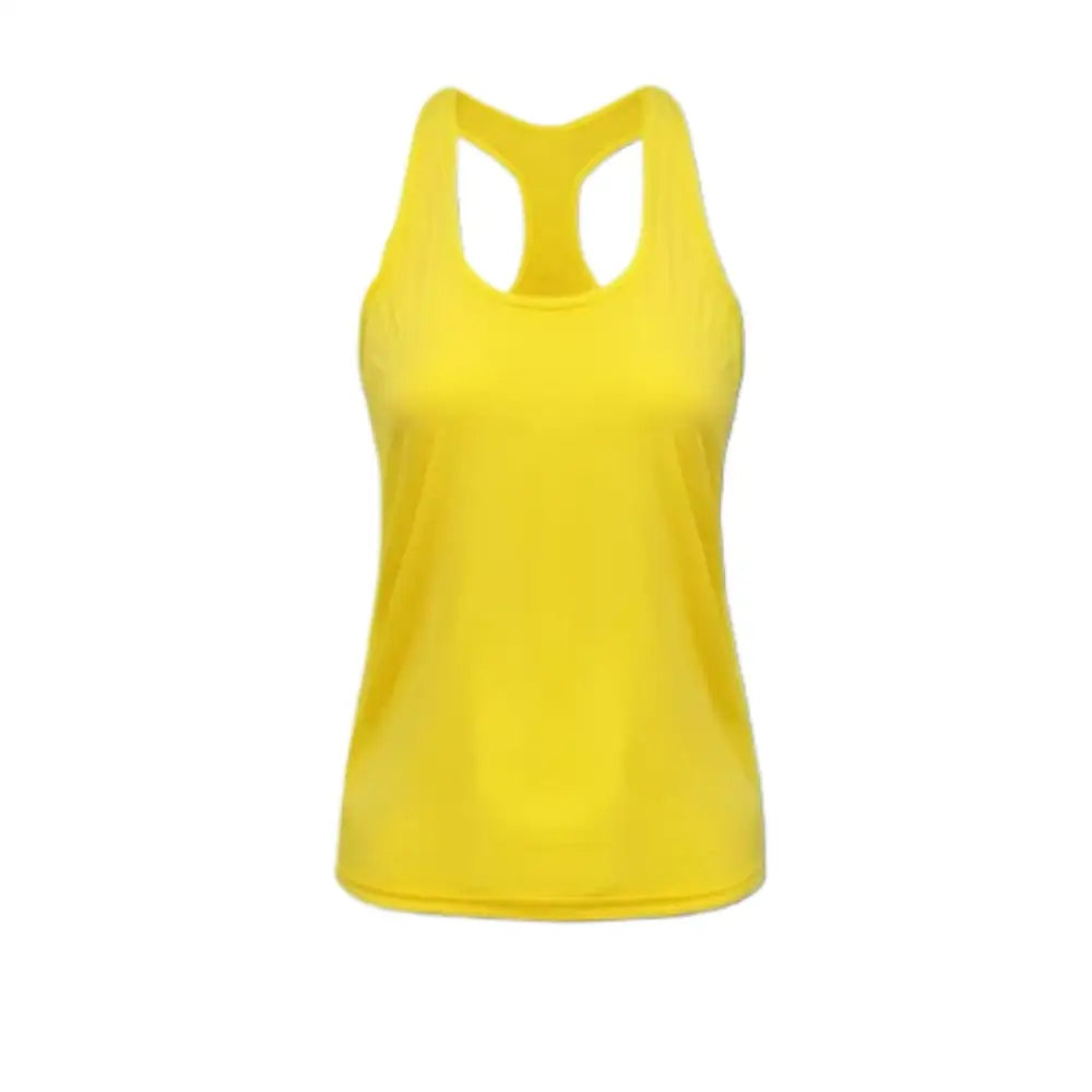 Personalised Ladies’ Workout Tank Top Gym Tank Tops - DTF - XS / Yellow - Women Workout Tank Top