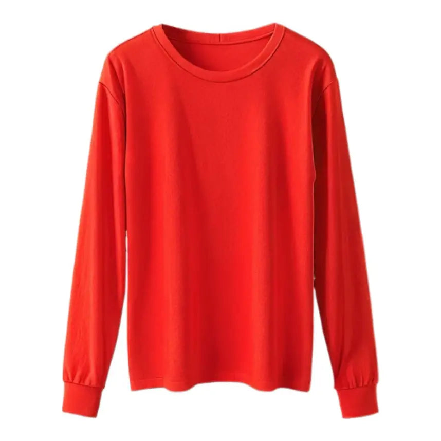 Personalised Stylish Ladies’ Long Sleeve Round Neck T-Shirts - DTF - Red / S - Women Round Neck T-Shirt Long Sleeve