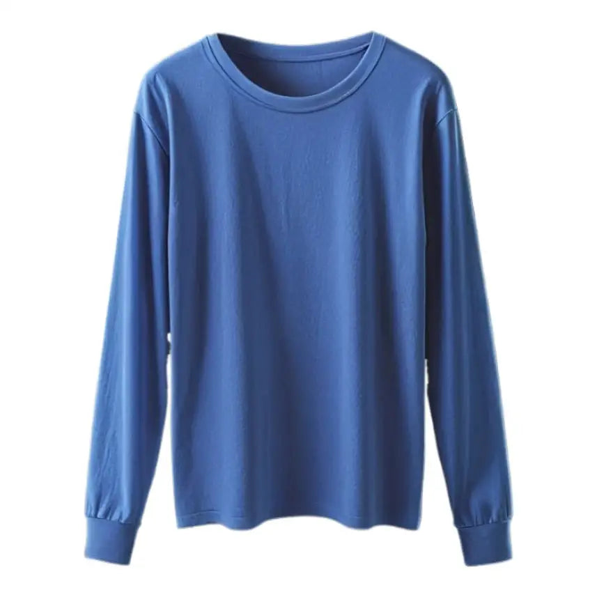 Personalised Stylish Ladies’ Long Sleeve Round Neck T-Shirts - DTF - Blue / S - Women Round Neck T-Shirt Long Sleeve