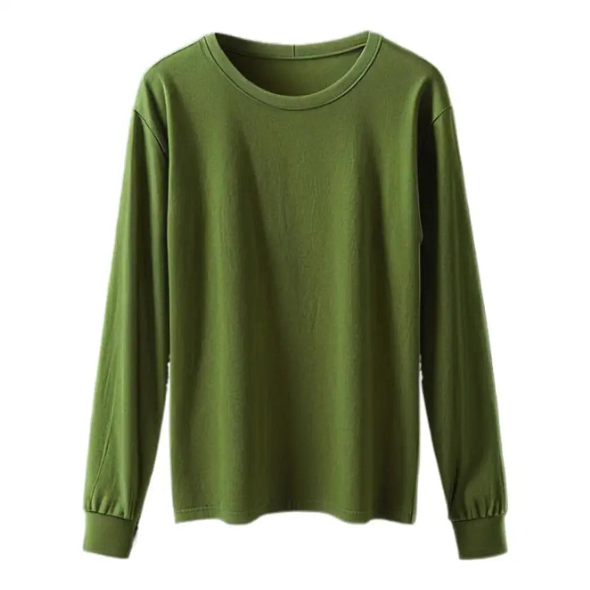 Personalised Stylish Ladies’ Long Sleeve Round Neck T-Shirts - DTF - Green / S - Women Round Neck T-Shirt Long Sleeve