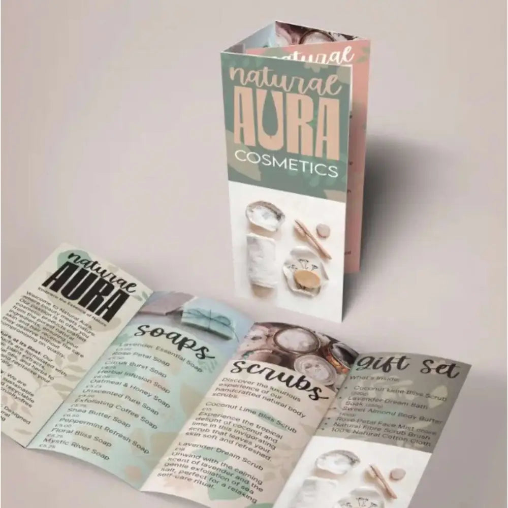 Roll Fold Leaflets for all Occasions Design and Printing - Offset POD - 130gsm Silk Paper / A5 Portrait - Leaflet