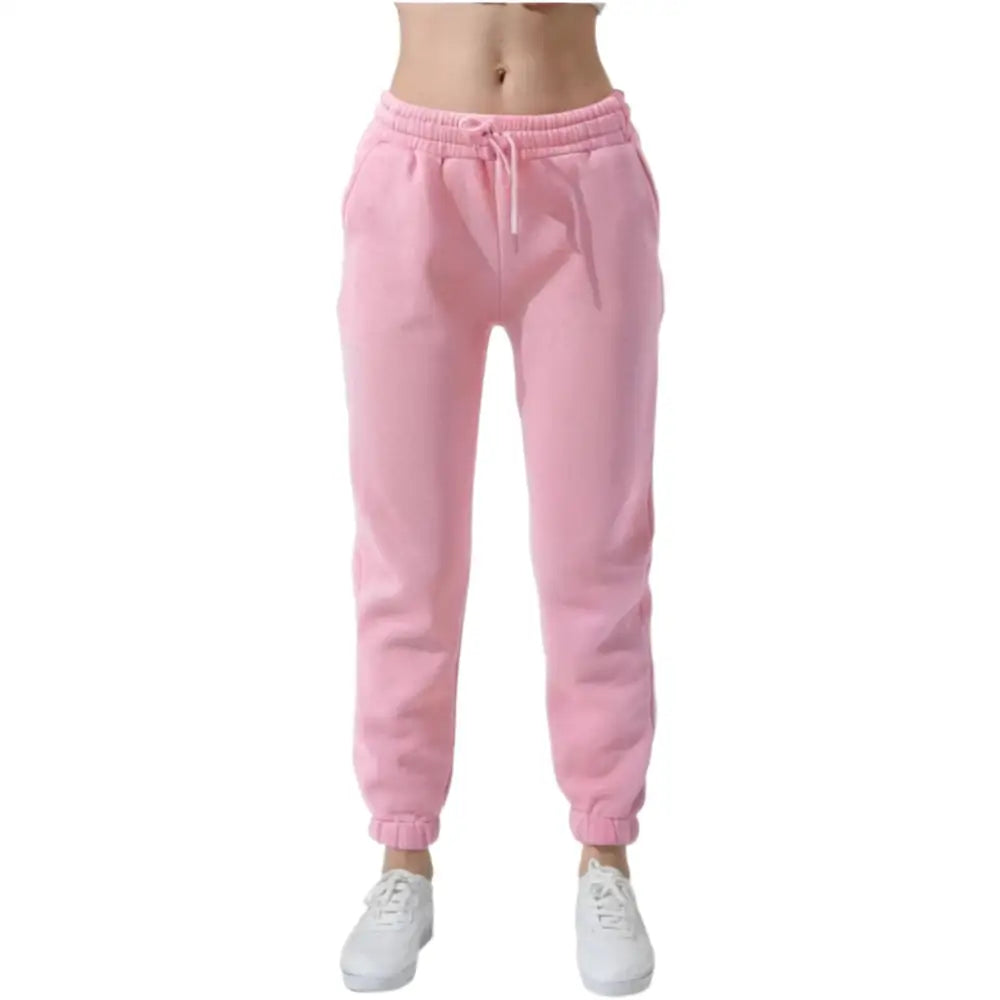 Personalised Slim Elastic-Waist Ladies’ Sweatpants Joggers - DTF - Pink / XS - Elastic Waist Trousers for Casual Hip