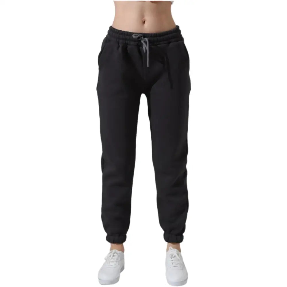 Personalised Slim Elastic-Waist Ladies’ Sweatpants Joggers - DTF - Black / XS - Elastic Waist Trousers for Casual Hip