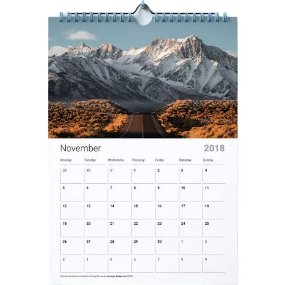 Spiral Wire-O Binding 150gsm Paper A2 Wall Calendars - Offset POD - 7 Sheets / Matte - Calendar