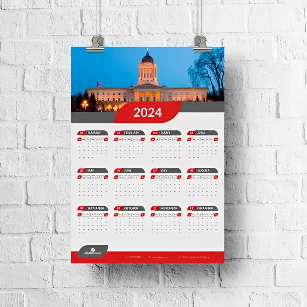 Spiral Wire-O Binding 150gsm Paper A2 Wall Calendars - Offset POD - Calendar