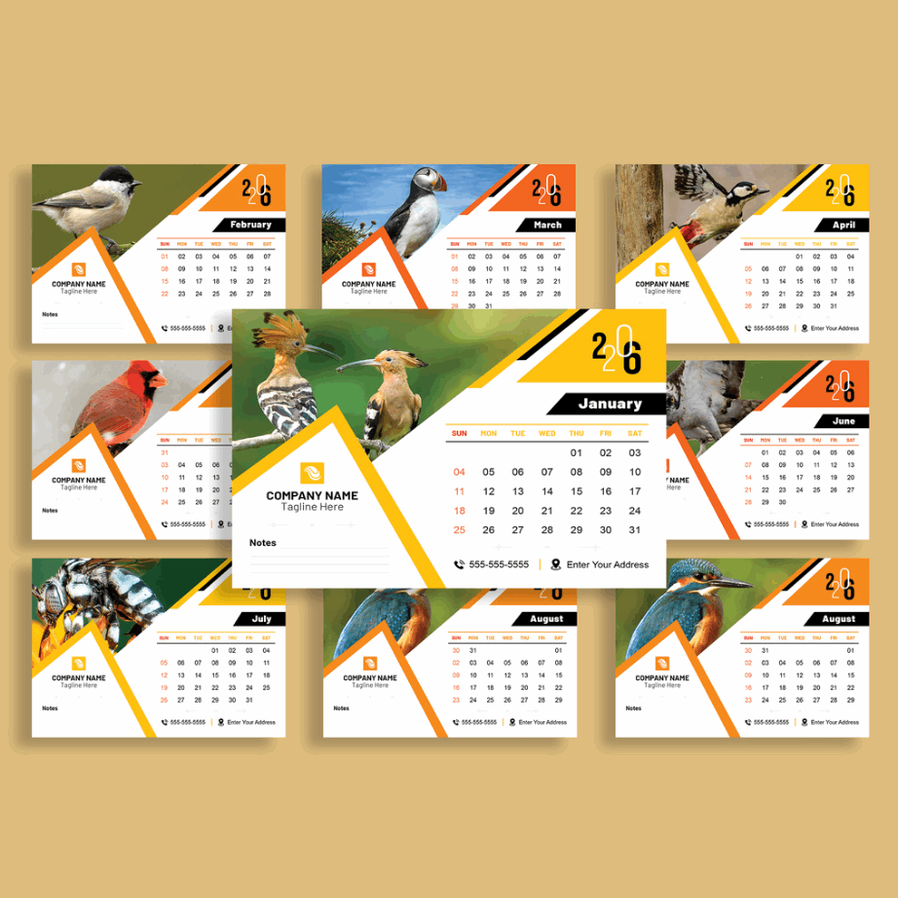 Spiral Wire-O Binding Wall Calendars Design and Printing - Calendar