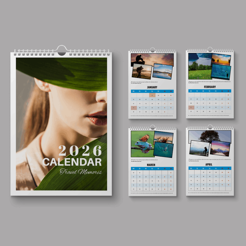 Spiral Wire-O Binding Wall Calendars Design and Printing - 7 Sheets / Matte - Calendar
