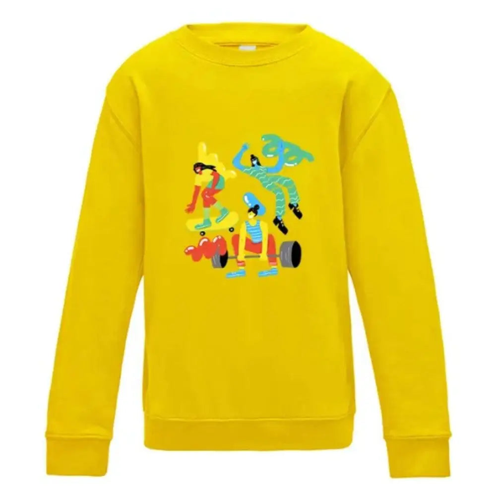 Customised Sweatshirts - DTF Transfer - Yellow - Unisex Sweatshirt Long Sleeve