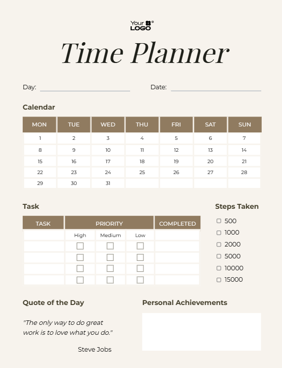 Time Planners - Offset POD - Planner